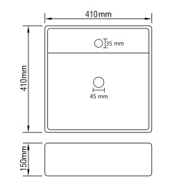 Lavabo carré de luxe à trop-plein Rose mat 41x41 cm Céramique