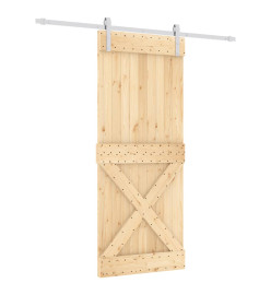 Porte coulissante et kit de quincaillerie 85x210 cm pin massif