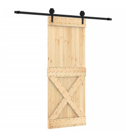 Porte coulissante et kit de quincaillerie 80x210 cm pin massif