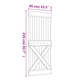 Porte coulissante et kit de quincaillerie 85x210 cm pin massif