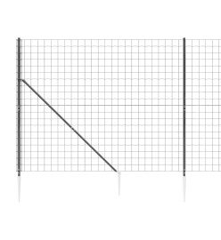 Clôture en treillis métallique et ancrage anthracite 1,8x25 m