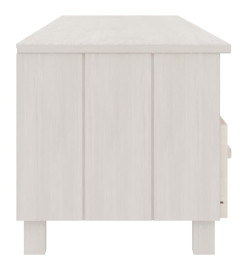 Meuble TV HAMAR Blanc 158x40x40 cm Bois massif de pin