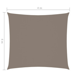 Voile de parasol Tissu Oxford carré 4x4 m Taupe