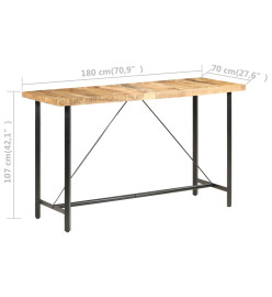 Table de bar 180x70x107 cm Bois de manguier brut