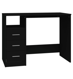 Bureau avec tiroirs Noir 102x50x76 cm Bois d'ingénierie