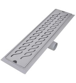 Drain de douche linéaire 2pcs Vague 530x140 mm Acier inoxydable