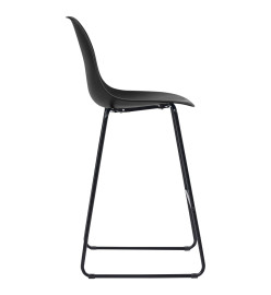 Chaises de bar lot de 6 noir plastique