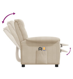 Fauteuil électrique de massage Crème Tissu microfibre