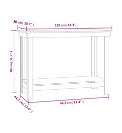 Banc de travail Gris 110x50x80 cm Bois de pin massif