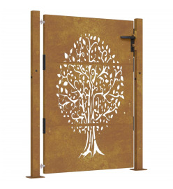 Portail de jardin 105x155 cm acier corten conception de l'arbre