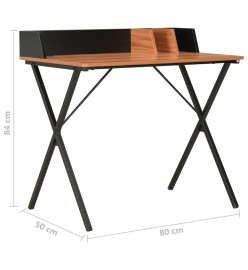 Bureau Noir et marron 80x50x84 cm