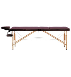 Table de massage pliable 3 zones Violet vin