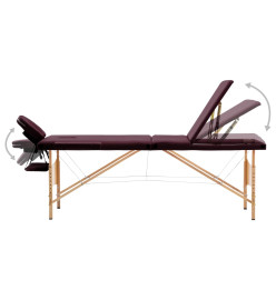 Table de massage pliable 3 zones Violet vin