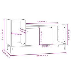 Meuble TV Blanc 100x35x55 cm Bois d'ingénierie