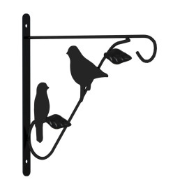 Supports de panier suspendu avec jardinières 4 pcs noir acier