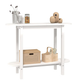 Table console Blanc 110x40x80 cm Bois massif de pin