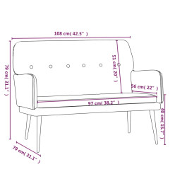 Banc Marron 108x79x79 cm Velours