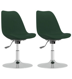 Chaises pivotantes à manger lot de 2 vert foncé tissu