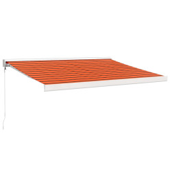 Auvent rétractable orange et marron 3,5x2,5m tissu et aluminium