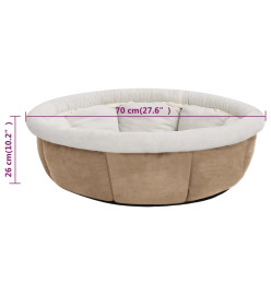 Lit pour chien 70x70x26 cm Beige