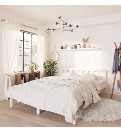 Cadre de lit Blanc Bois de pin massif 140x190 cm