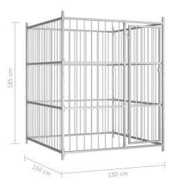 Chenil d'extérieur pour chiens 150 x 150 x 185 cm