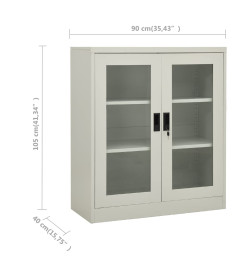 Armoire de bureau Gris clair 90x40x105 cm Acier