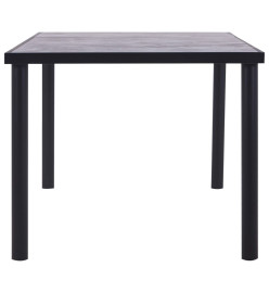 Table de salle à manger Noir et gris béton 200x100x75 cm MDF