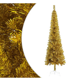 Sapin de Noël étroit Doré 150 cm