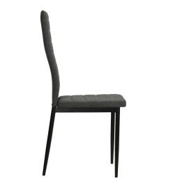 Chaises à manger lot de 6 gris foncé tissu