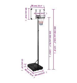 Support de basket-ball Transparent 280-350 cm Polycarbonate