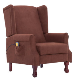 Fauteuil inclinable de massage Marron Tissu