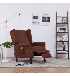 Fauteuil inclinable de massage Marron Tissu