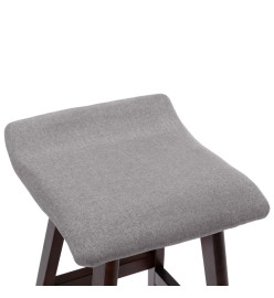 Tabourets de bar lot de 2 gris clair tissu