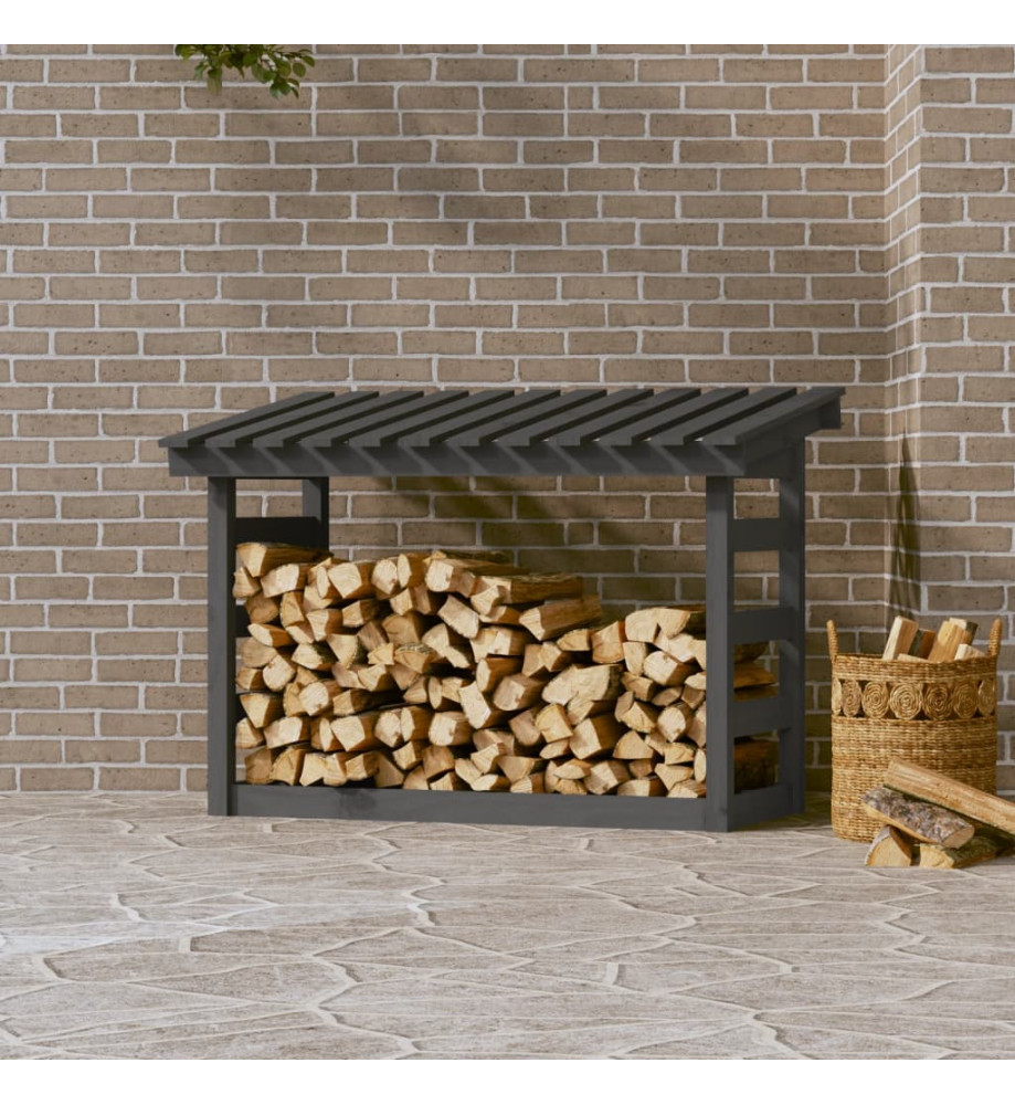 Support pour bois de chauffage Gris 108x64,5x78 cm Bois de pin