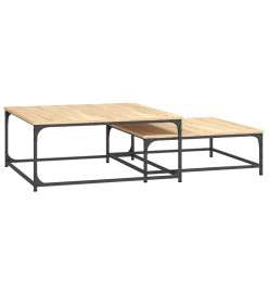 Tables basses gigognes 2 pcs chêne sonoma bois d'ingénierie