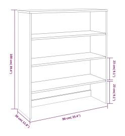 Dessus de buffet HAMAR Blanc 90x30x100 cm Bois de pin massif