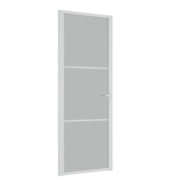 Porte intérieure 76x201,5 cm Blanc Verre mat et aluminium