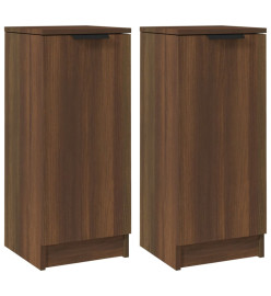 Buffets 2 pcs Chêne marron 30x30x70 cm Bois d'ingénierie