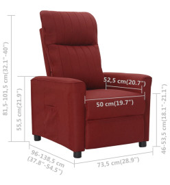 Fauteuil inclinable Rouge bordeaux Tissu