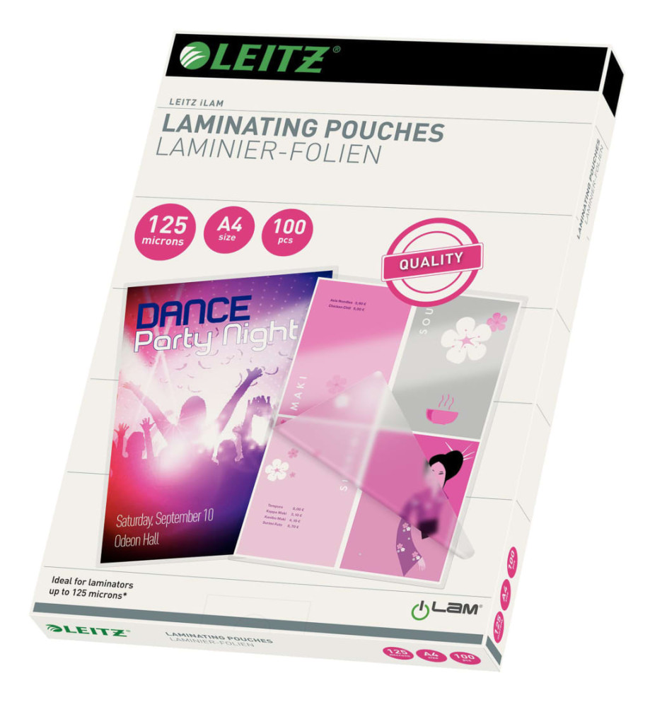 Leitz Pochettes de plastification 125 Microns A4 100 pcs