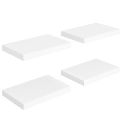 Étagères murales flottantes 4 pcs blanc 40x23x3,8 cm MDF