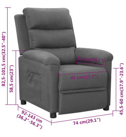 Fauteuil inclinable Gris clair Tissu