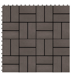 Carreaux de terrasse 22 pcs 30 x 30 cm 2 m² WPC Marron foncé