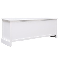 Meuble TV Blanc 108x30x40 cm Bois de Paulownia solide