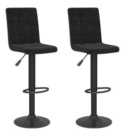 Tabourets de bar lot de 2 noir velours