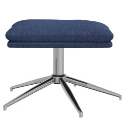 Chaise de relaxation avec tabouret Bleu Tissu