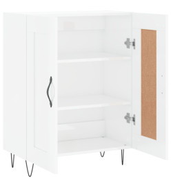 Buffet Blanc brillant 69,5x34x90 cm Bois d'ingénierie