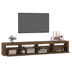 Meuble TV avec lumières LED Chêne marron 240x35x40 cm