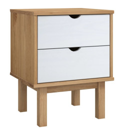 Table de chevet OTTA Marron et blanc 46x39,5x57 cm Bois de pin